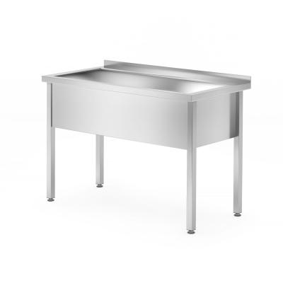 Stůl s jedním mycím dřezem – svařovaný, hloubka 700 mm, výška komory 300 mm, HENDI, Profi Line, 1000x700x(H)850mm | 812860